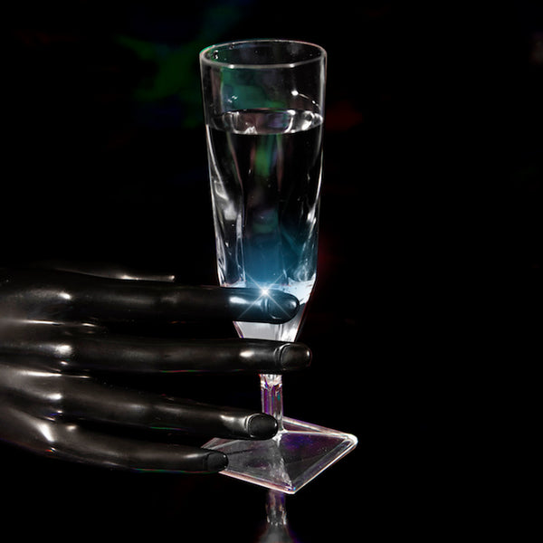 Liquid Activated White LED Light Up Champagne Glasses - 4 Per Pack