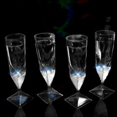 Liquid Activated White LED Light Up Champagne Glasses - 4 Per Pack