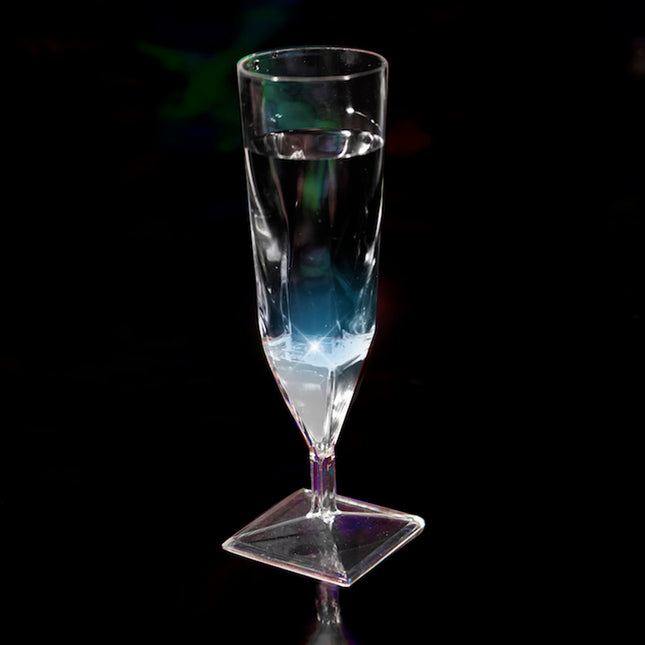 Liquid Activated White LED Light Up Champagne Glasses - 4 Per Pack