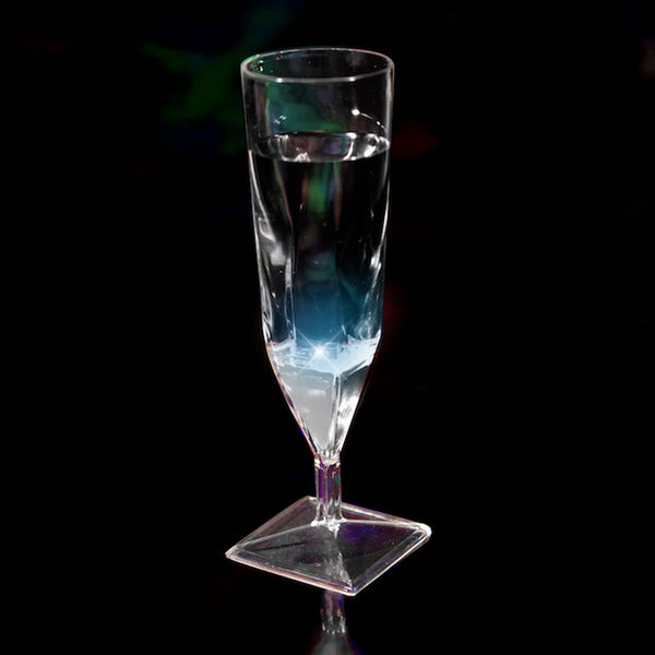 Liquid Activated White LED Light Up Champagne Glasses - 4 Per Pack