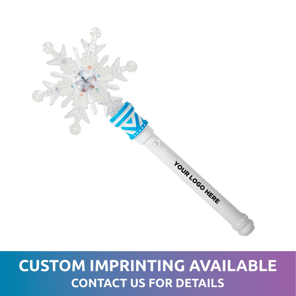 LED Light Up Snowflake Wand with Light-Up Handle