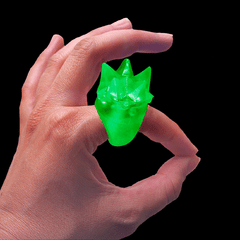 LED Light Up Flashing Green Spike Rings