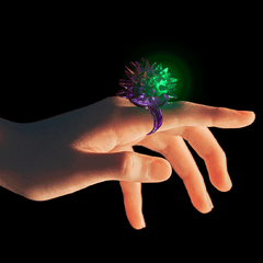 Purple LED Flashing Porcupine Rings