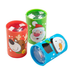 Mini Holly Jolly Red, Green & Blue Christmas Plastic Prisms - 48 Per Pack