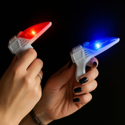 Mini Light Up Space Guns for Kids - 12 Pack Party Favors with Sound Effects