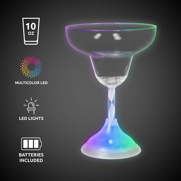 LED Light Up Multi-Color 10 Oz Margarita Glass
