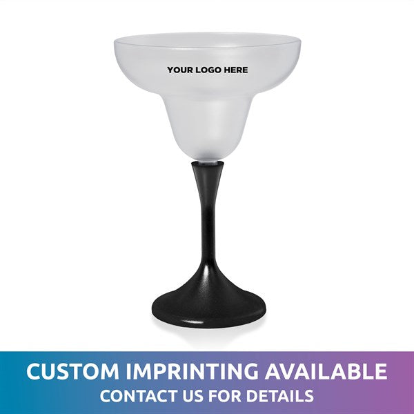 Multi-Color LED 10 Oz Margarita Glass With Black Stem