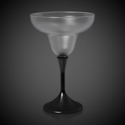 Multi-Color LED 10 Oz Margarita Glass With Black Stem