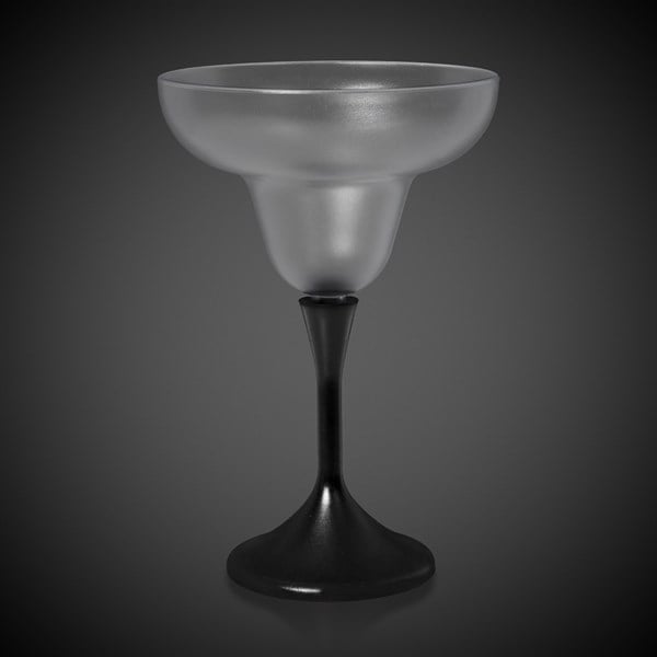 Multi-Color LED 10 Oz Margarita Glass With Black Stem