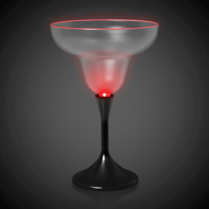 Multi-Color LED 10 Oz Margarita Glass With Black Stem