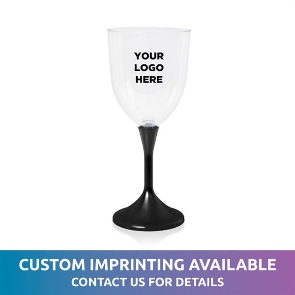 Multi‑Color LED 10 oz Wine Glass With Black Stem