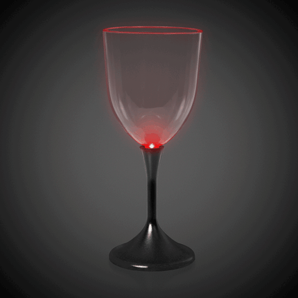 Multi‑Color LED 10 oz Wine Glass With Black Stem