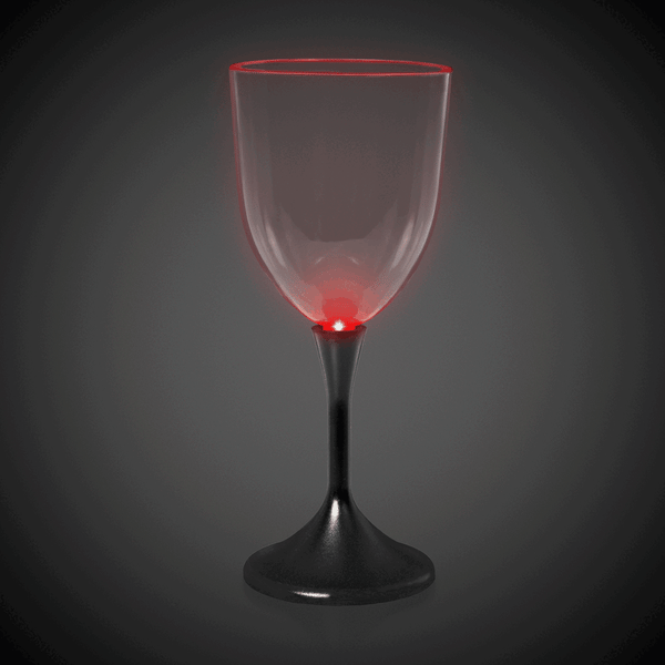 Multi‑Color LED 10 oz Wine Glass With Black Stem