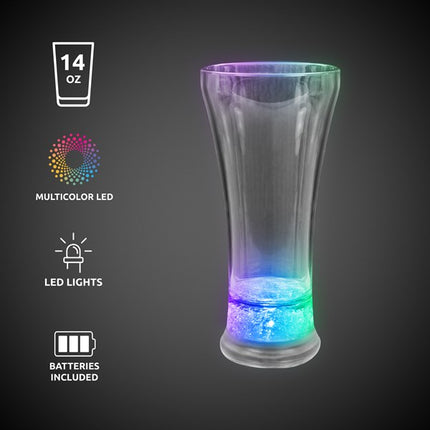 LED Light Up Multi-Color 14 Oz Pilsner Glass