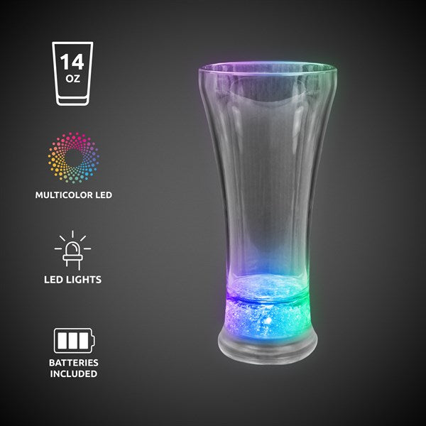 LED Light Up Multi-Color 14 Oz Pilsner Glass