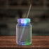 LED Light Up 20 Oz Lu Mason Jar With Lid And Straw