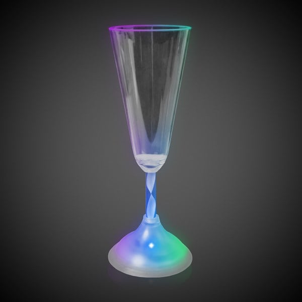 Multi‑Color LED 7.5 oz Champagne Glass With Clear Stem