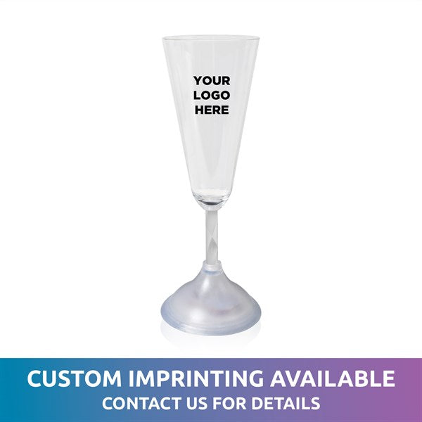 Multi‑Color LED 7.5 oz Champagne Glass With Clear Stem
