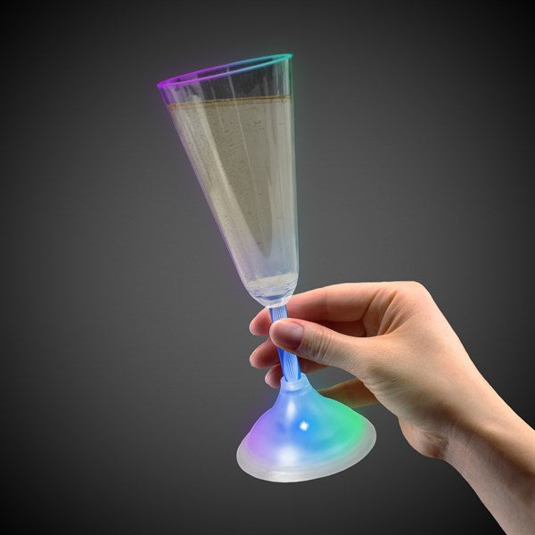 Multi‑Color LED 7.5 oz Champagne Glass With Clear Stem