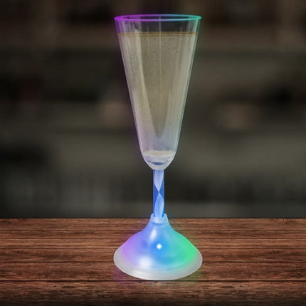 Multi‑Color LED 7.5 oz Champagne Glass With Clear Stem