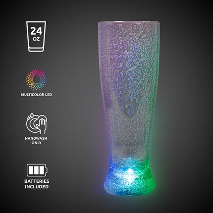 LED Light Up Bubble 24 Oz Pilsner Glass
