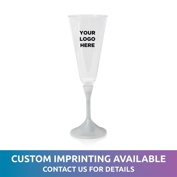Multi-Color LED 7 oz Champagne Glass With White Stem