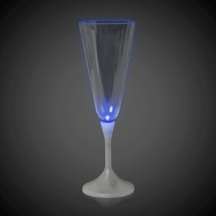 Multi-Color LED 7 oz Champagne Glass With White Stem