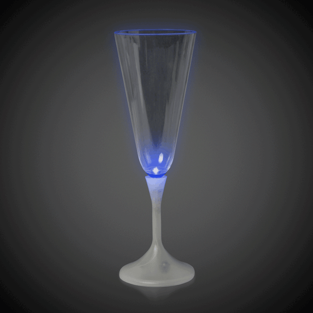 Multi-Color LED 7 oz Champagne Glass With White Stem