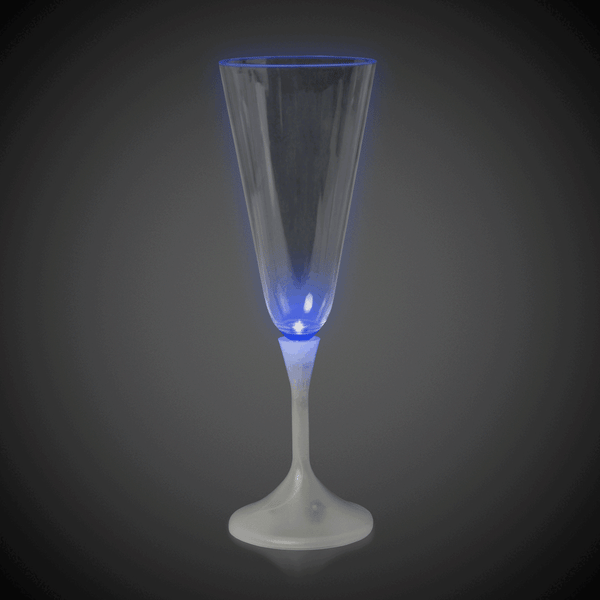 Multi-Color LED 7 oz Champagne Glass With White Stem