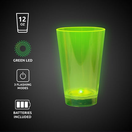 Neon Green LED Light Up 12 oz Cup