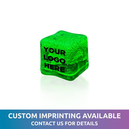 LED Neon Green Ice Cubes - 12 Per Pack