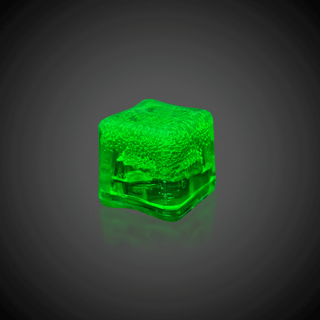 LED Neon Green Ice Cubes - 12 Per Pack
