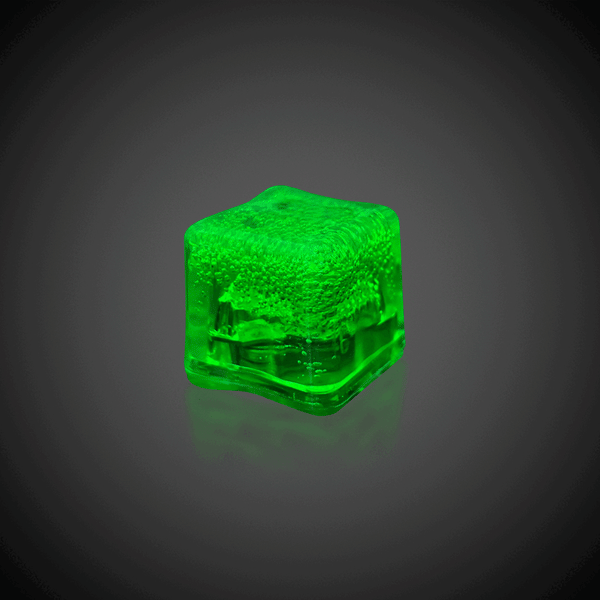 LED Neon Green Ice Cubes - 12 Per Pack