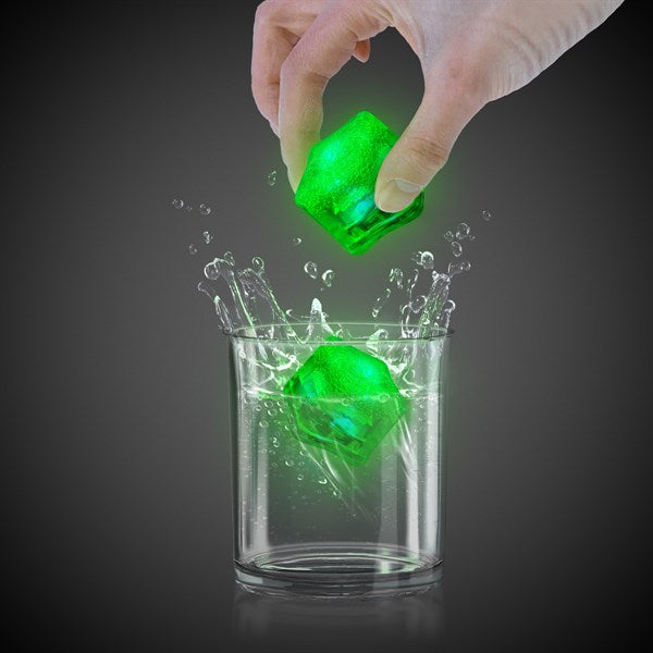 LED Neon Green Ice Cubes - 12 Per Pack