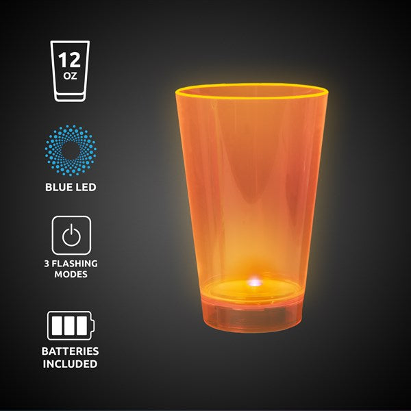 Neon Orange LED Light Up 12 oz Cup