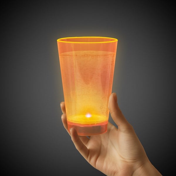 Neon Orange LED Light Up 12 oz Cup