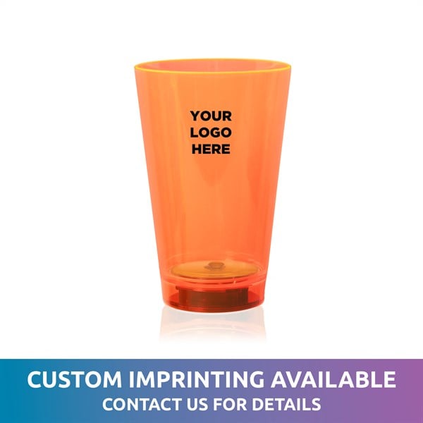 Neon Orange LED Light Up 12 oz Cup