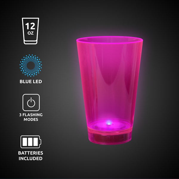 Neon Pink LED Light Up 12 oz Cup
