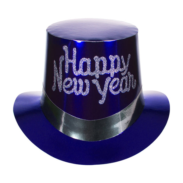 New Year's Metallic Top Hats - Assorted 36 Per Pack