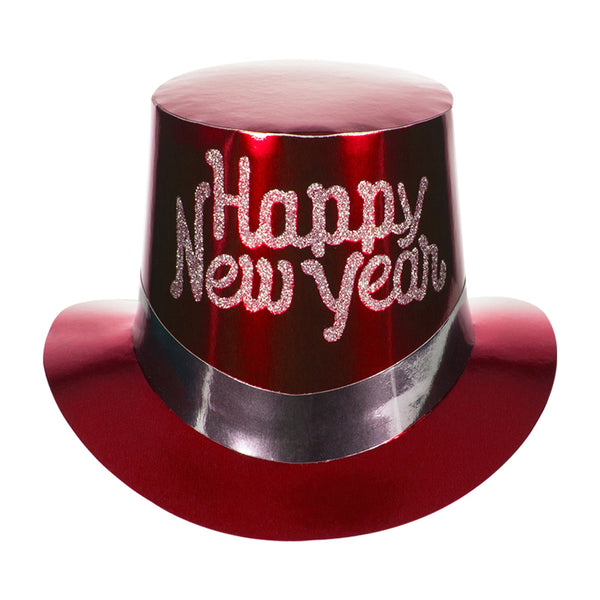 New Year's Metallic Top Hats - Assorted 36 Per Pack