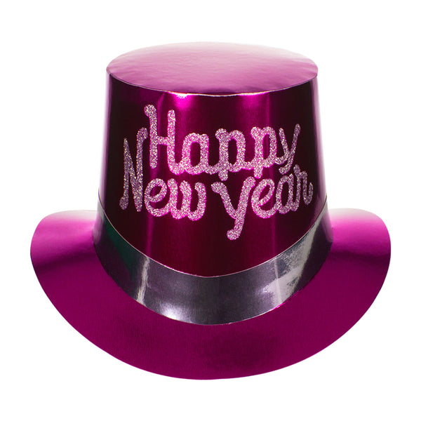 New Year's Metallic Top Hats - Assorted 36 Per Pack