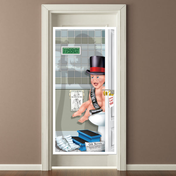 New Year's Restroom Door Cover - 30