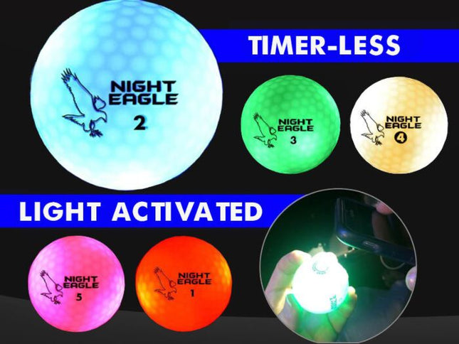 Night Eagle CV LED Golf Balls - Assorted 5 Per Pack