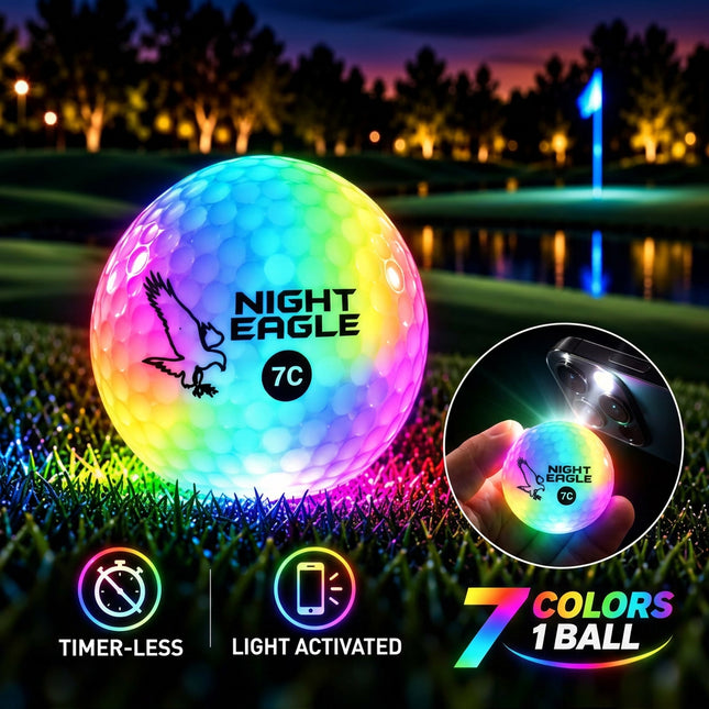 Night Eagle CV Multi-Color LED Golf Ball - 7 Color