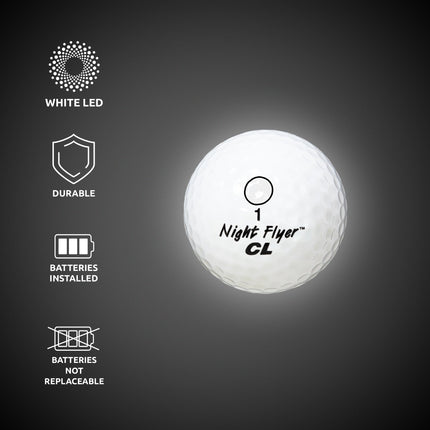 Night Flyer LED White Constant-On Golf Ball