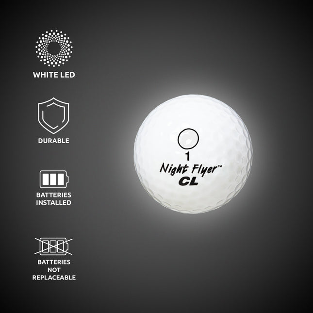Night Flyer LED White Constant-On Golf Ball