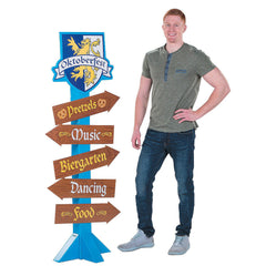 66" Oktoberfest Directional Sign Cardboard Stand-Up