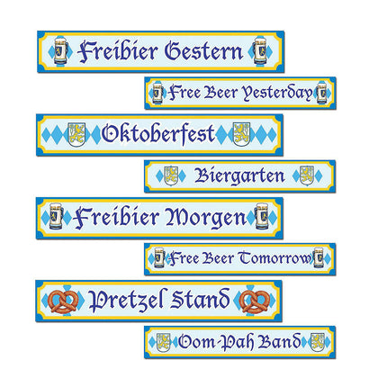 Oktoberfest Sign Cutouts - 12 Per Pack 