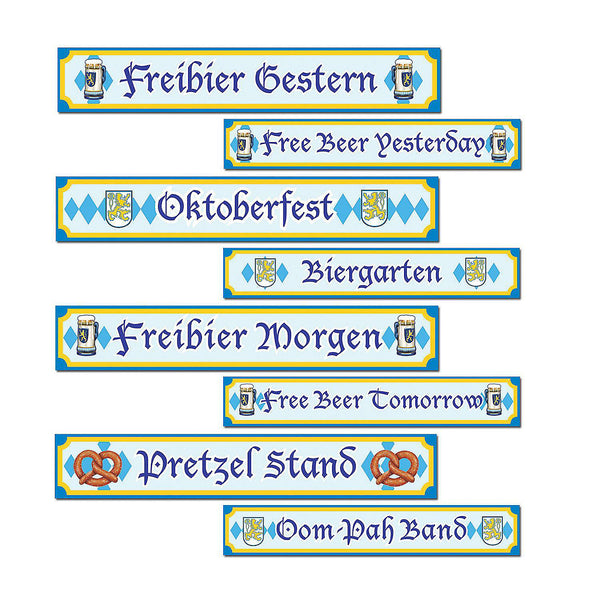 Oktoberfest Sign Cutouts - 12 Per Pack