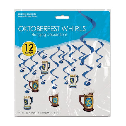 Oktoberfest Whirl Decorations - Pack of 12 Whirls
